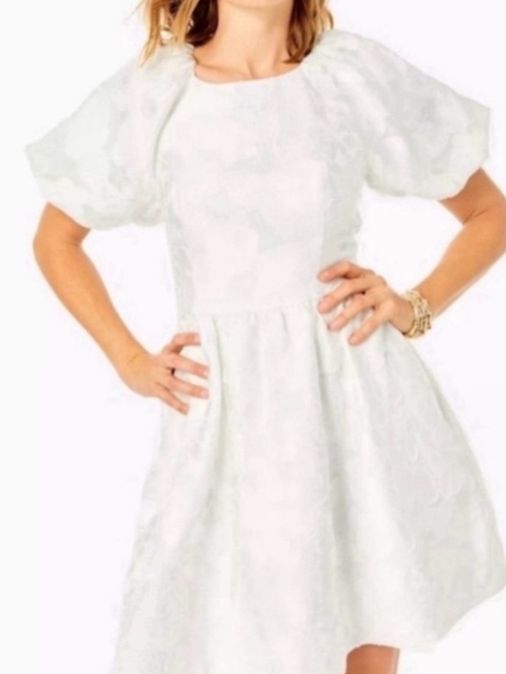 Lilly Pulitzer White Floral Jacquard Mini Dress